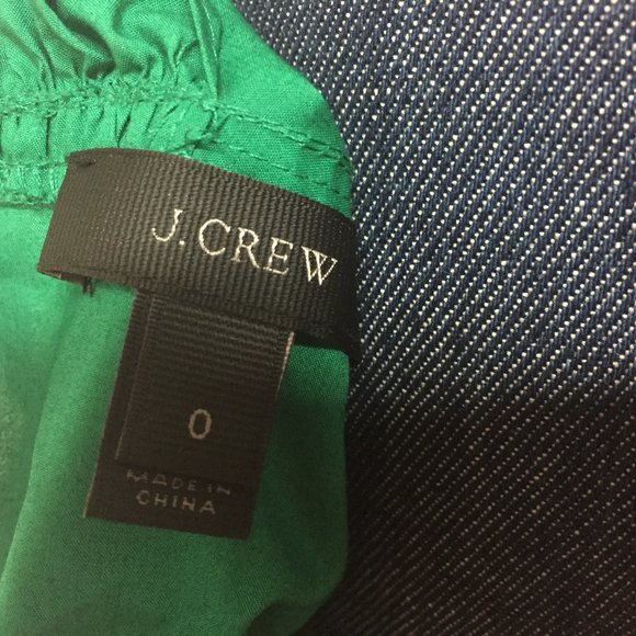 J. Crew Green Off Shoulder Top Shirt size 0 - Picture 3 of 4